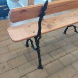 Antique garden bench with cast iron legs