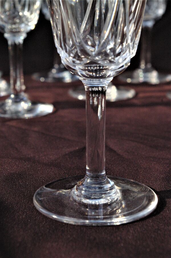 Set de 10 verres à porto apéritif en cristal taillé de st louis modèle lassalle