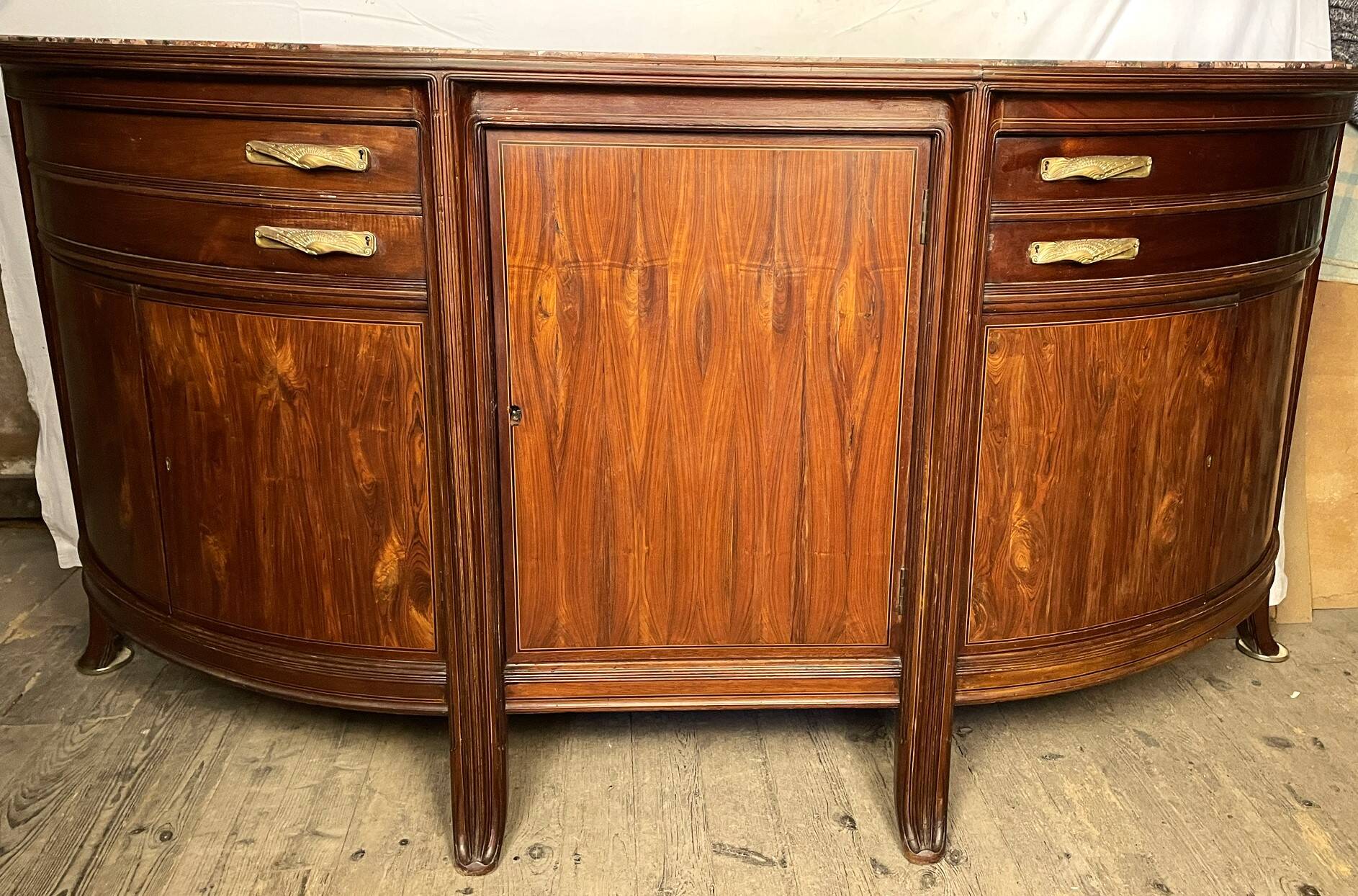 Maurice dufrene large curved sideboard exhibited at the 1911 art nouveau salon