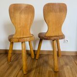 Pair of brutalist tripod chairs