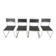 Chair in leather and stainless steel frame 1980 italy