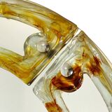 Miroir italien rond en verre de Murano du milieu du siècle par Mazzega, années 1960