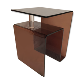 Table de chevet et porte revue en plexiglass de Michel Dumas pour Roche Bobois 1970