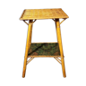 Table en bambou et rotin avec découpage