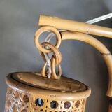 Vintage bamboo and cane wall light