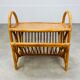 Porte revue rotin vintage table d'appoint années 60