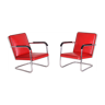 Pair of red Bauhaus armchairs made in ´30s Germany, designed by Anton Lorenz.