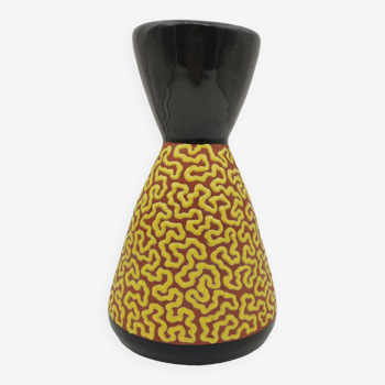 Vase céramique Ray Camart jaune et noir