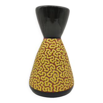 Ray Camart yellow and black ceramic vase