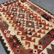 Traditional Tribal Kilim Rug, Multicolour Kilims Wool Area Geometric Carpet
