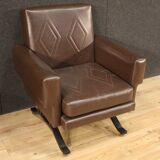 Paire de fauteuils italiens en skai