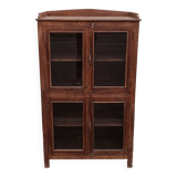 Armoire ancienne vitrée en bois avec quatre portes