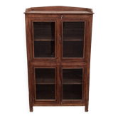 Old wooden glazed cabinet with four doors