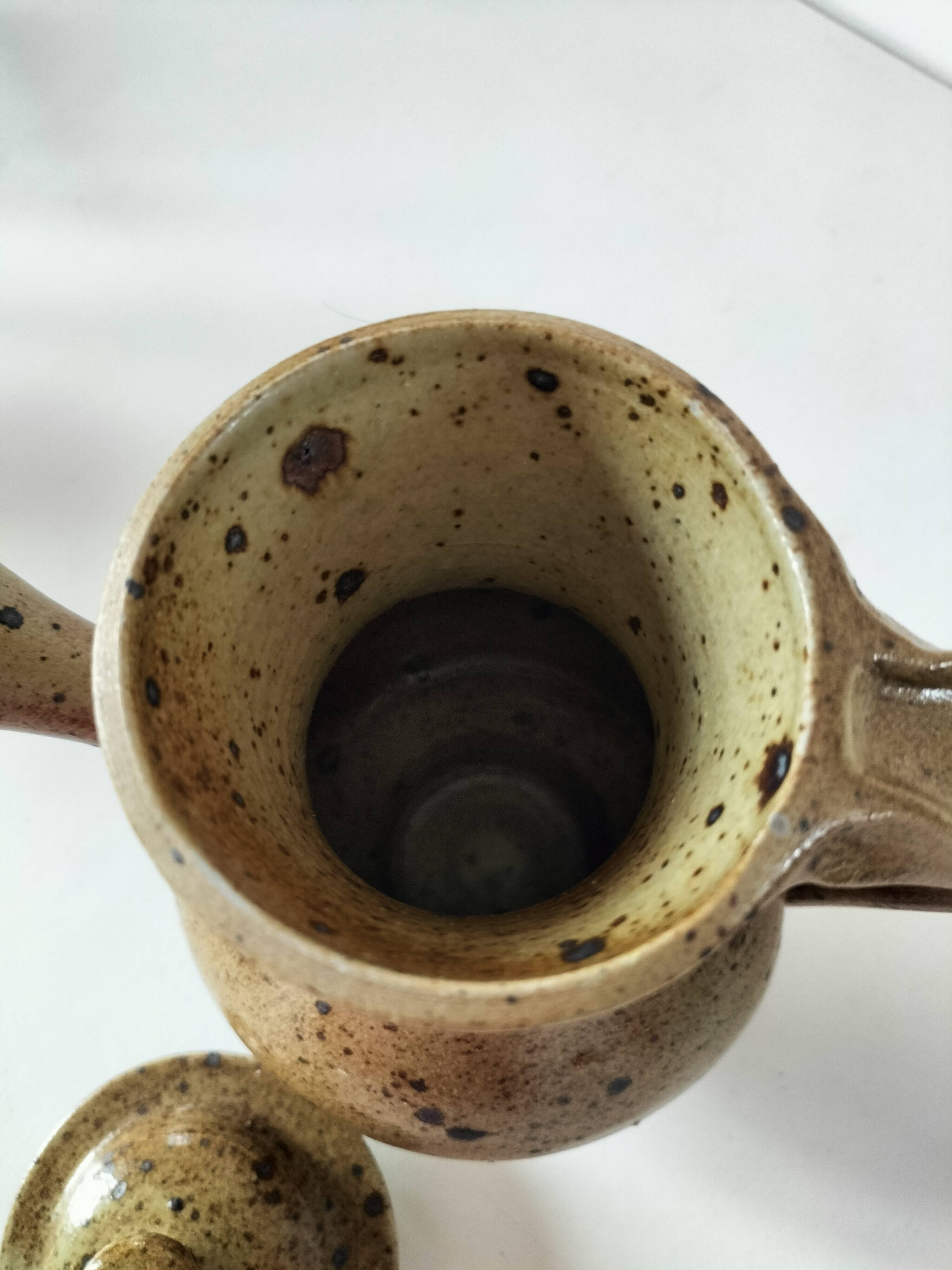 Pyrite stoneware ewer, potter's work, sculptural piece