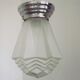 French 1920's-1940's art deco milk glass skyscraper tiered light fixture 3995