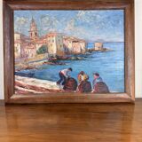 Saint Tropez Oil On Panel Signed By Zicca XX Eme
