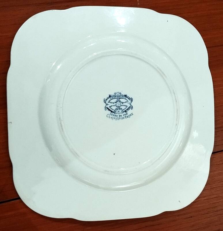 5 assiettes à dessert modèle Renaissance - faïence de Clairefontaine