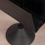 Porte-revues vintage années 80 en métal noir, design porada arredi