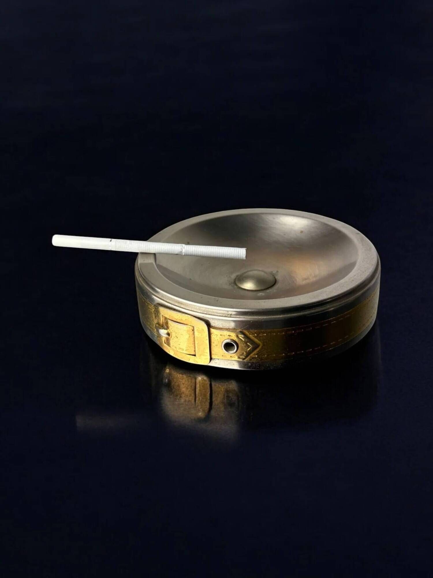Maria Pergay's style belt buckle ashtray, France, 1970s