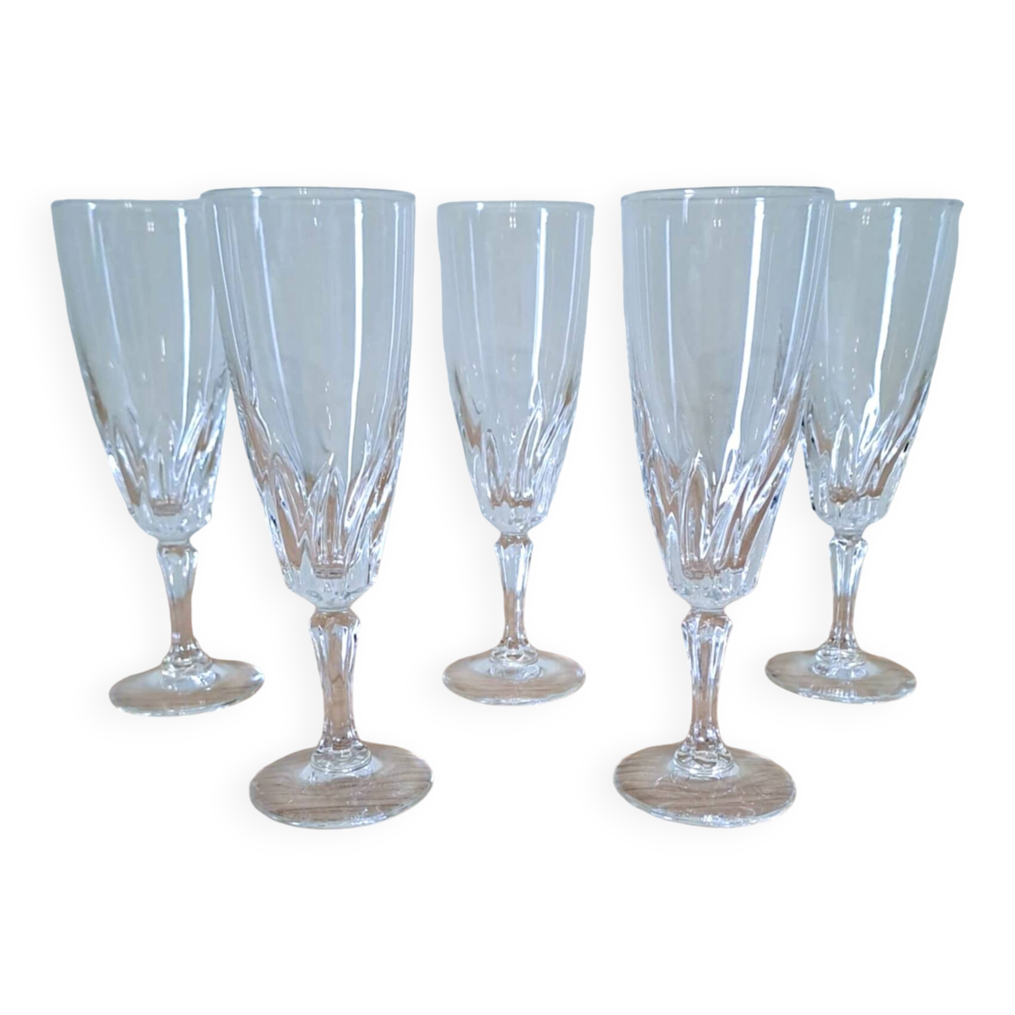 5 crystal stemmed glasses
