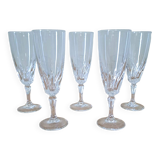 5 verres à pied en cristal