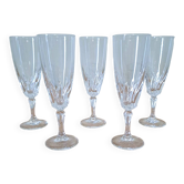 5 verres à pied en cristal