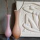 Duo of soliflores vintage glass and opaline