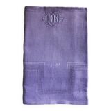 Old damask tablecloth in linen and iris silk