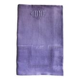 Old damask tablecloth in linen and iris silk