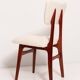 Beech wood armchair in cherry colour with cream boucle fabric - 20th century, Europe, 1960.