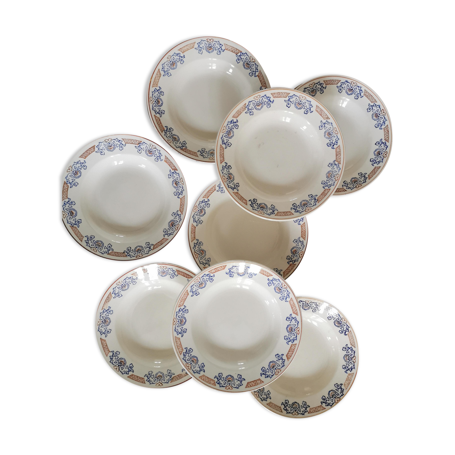 Set de 8 assiette Longwy vintage