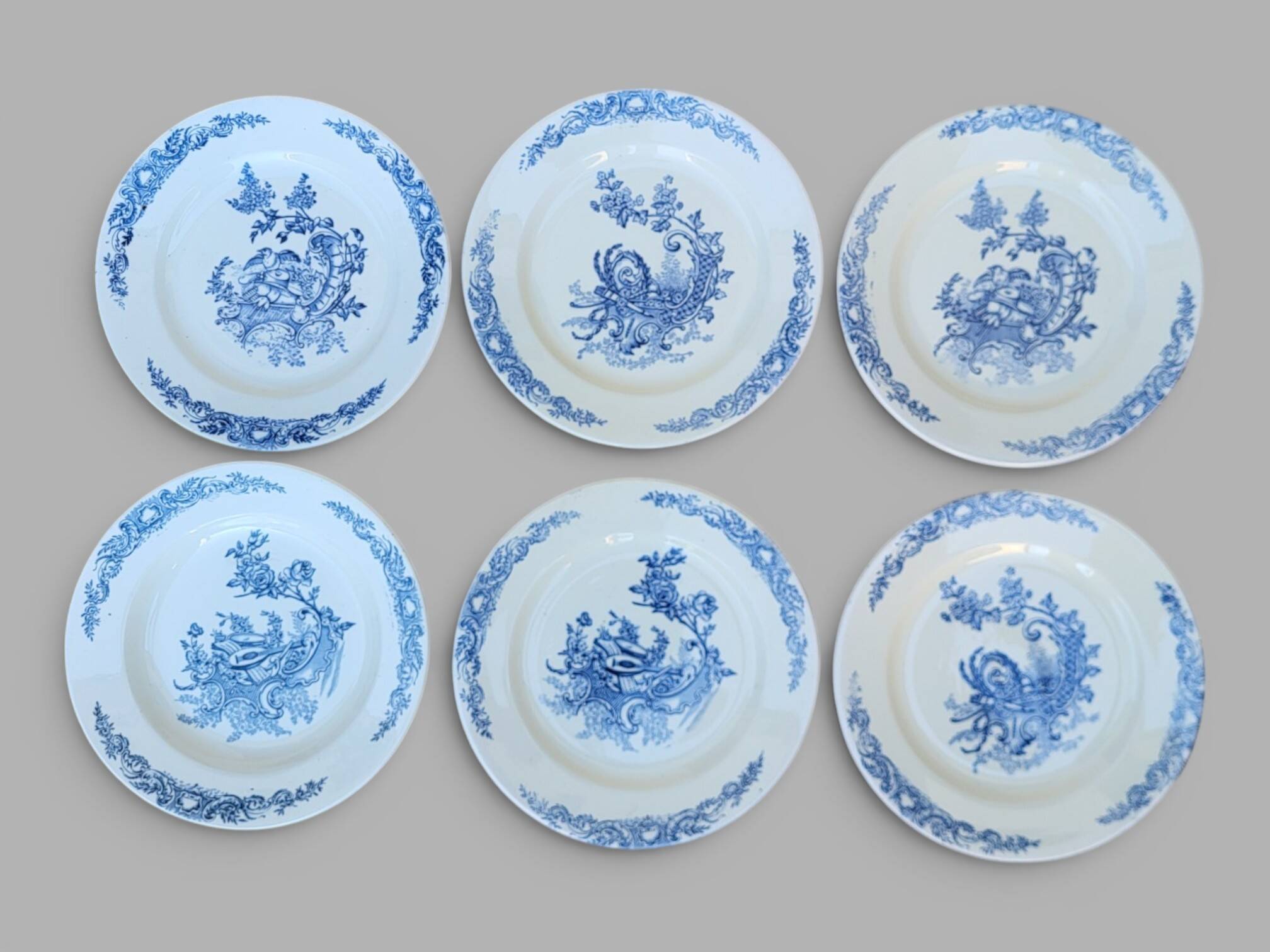 6 flat plates Clairefontaine model Louis XV