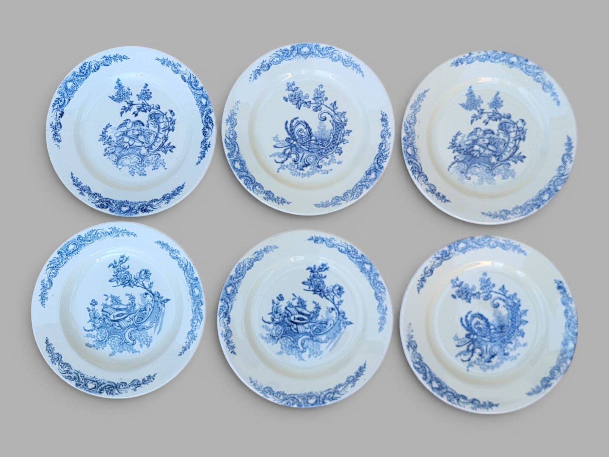 6 flat plates Clairefontaine model Louis XV