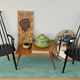 Armchair with armrests and Scandinavian bridge slats