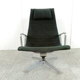 Charles & Ray Eames EA124 Lounge chair in black fabric, 1970s