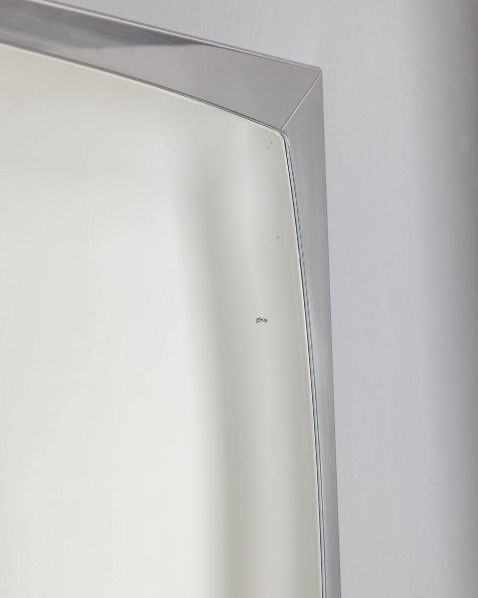 Miroir mural vintage années 70 en métal chromé design italien