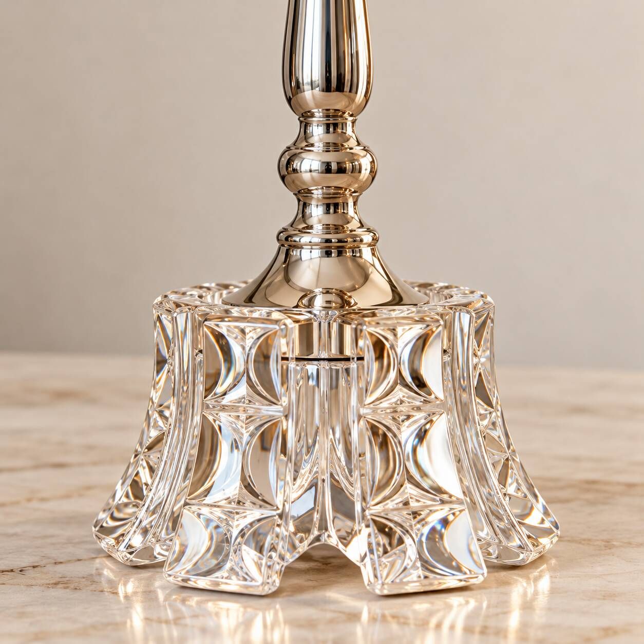 Moon — Table lamp in white opaline, sculpted glass and silvered metal.
