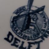 3 delft collection plates, serie hallage, moulin des loups