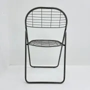 Niels Gammelgaard for Ikea grey wire metal folding chair, 1970s