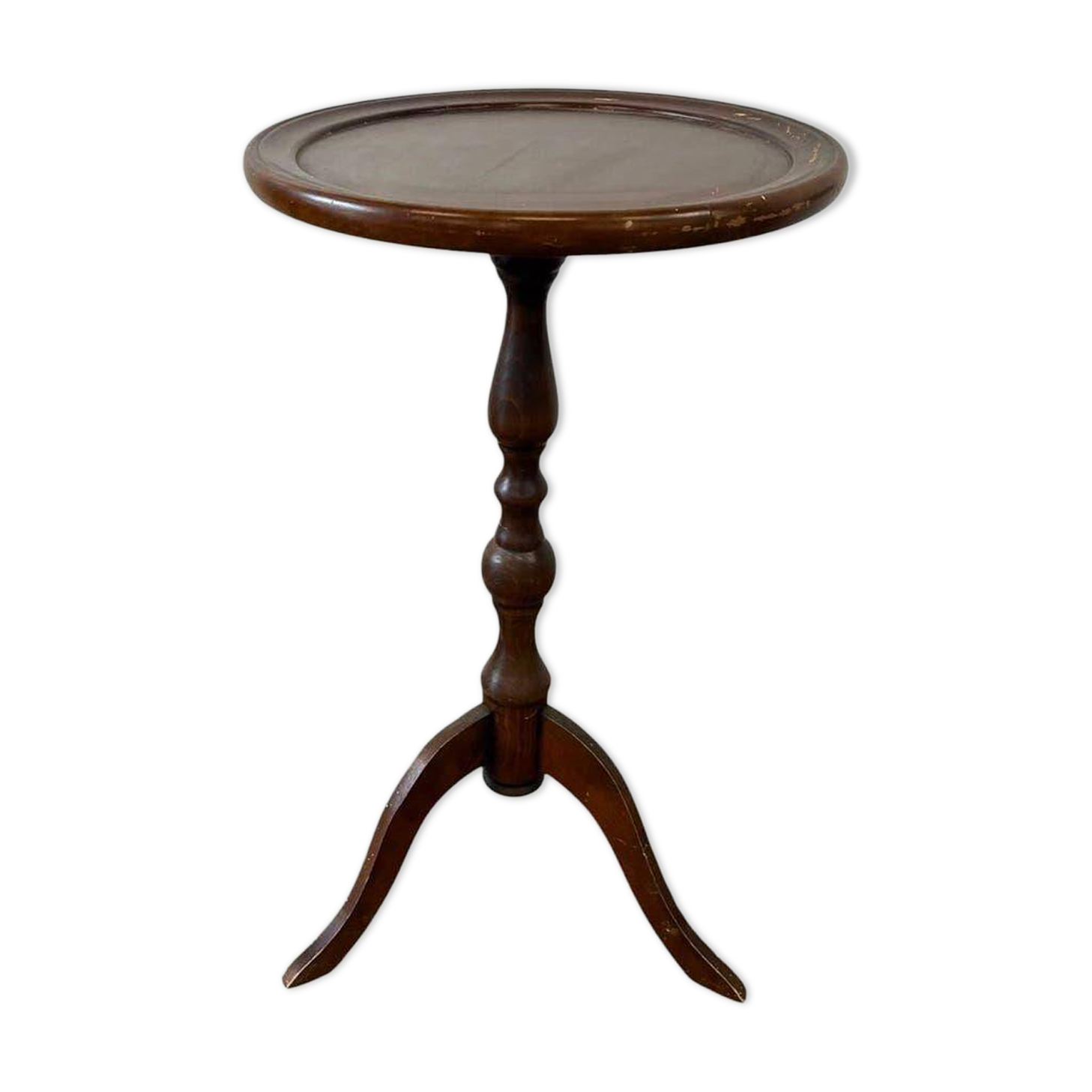 Table d'appoint ronde vintage en bois / guéridon / support