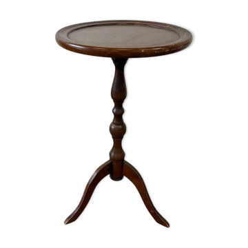 Table d'appoint ronde vintage en bois / guéridon / support