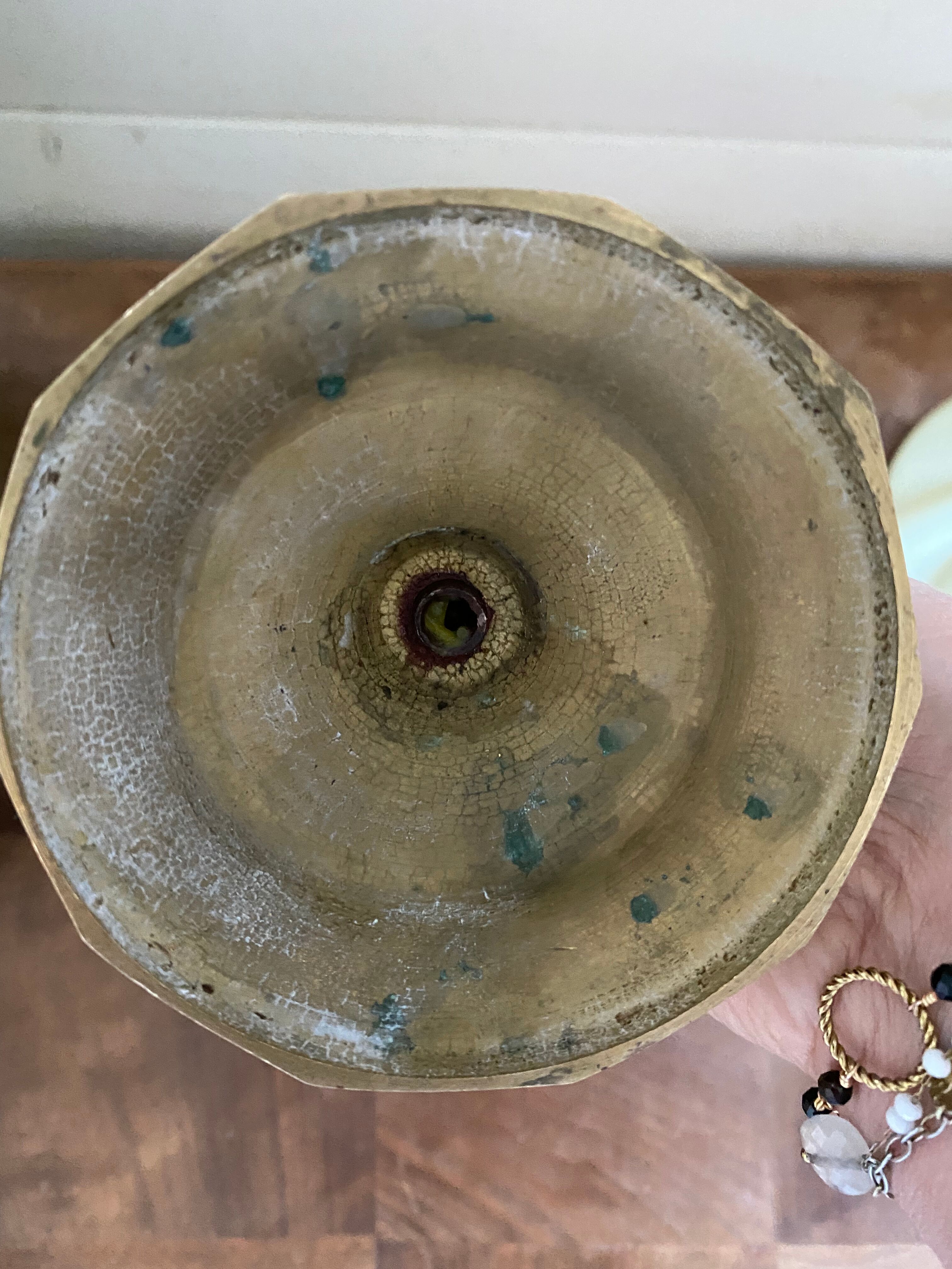 Antique brass candle holder