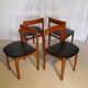 Lot of four scandinavian teak chairs
