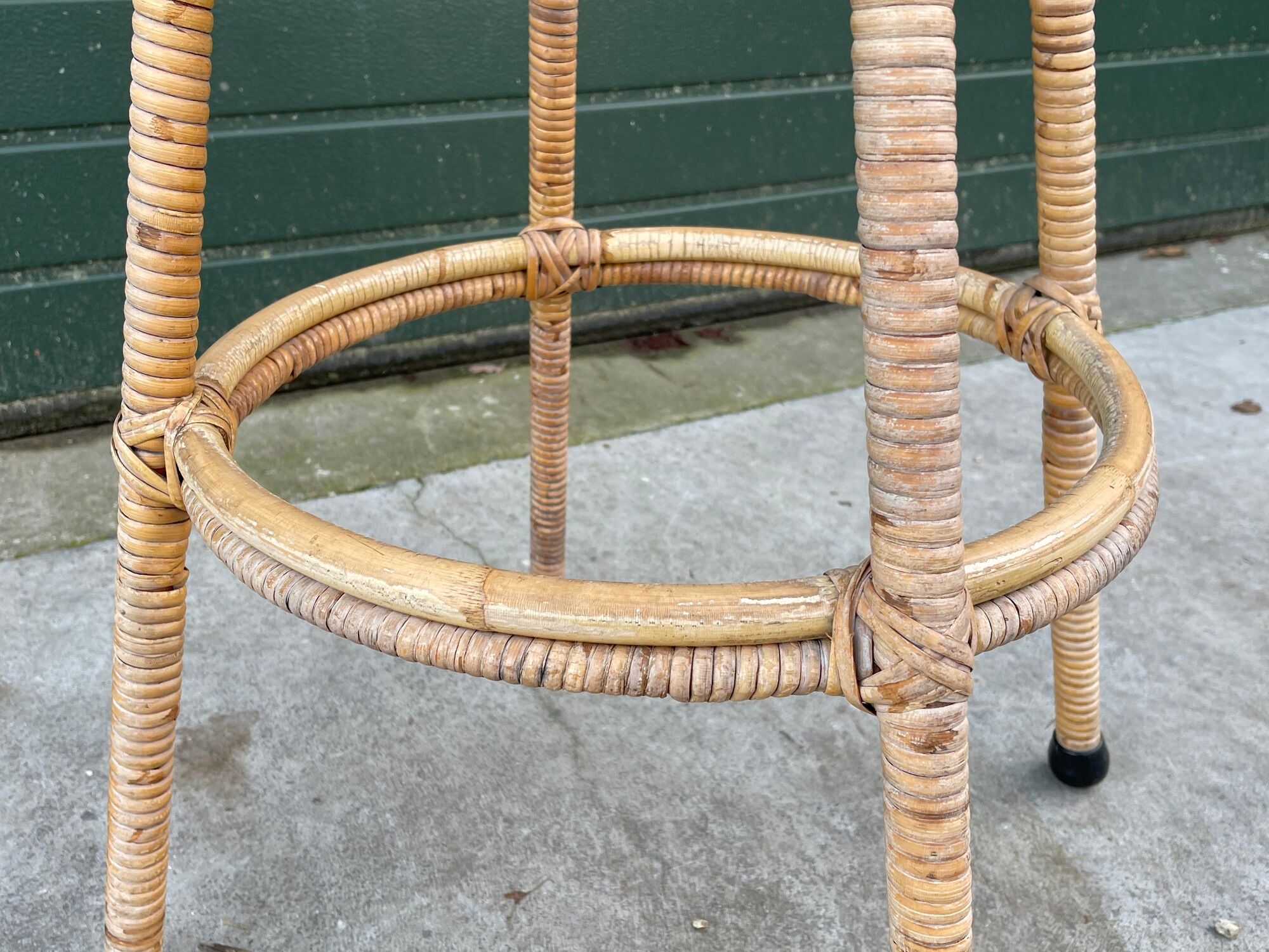 Set of four vintage rattan bar stools 1960 Nederland Design