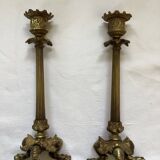 Old pair of bronze candlesticks