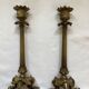 Old pair of bronze candlesticks