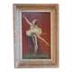 Ancien tableau vintage signé années 30 40 Ballerine