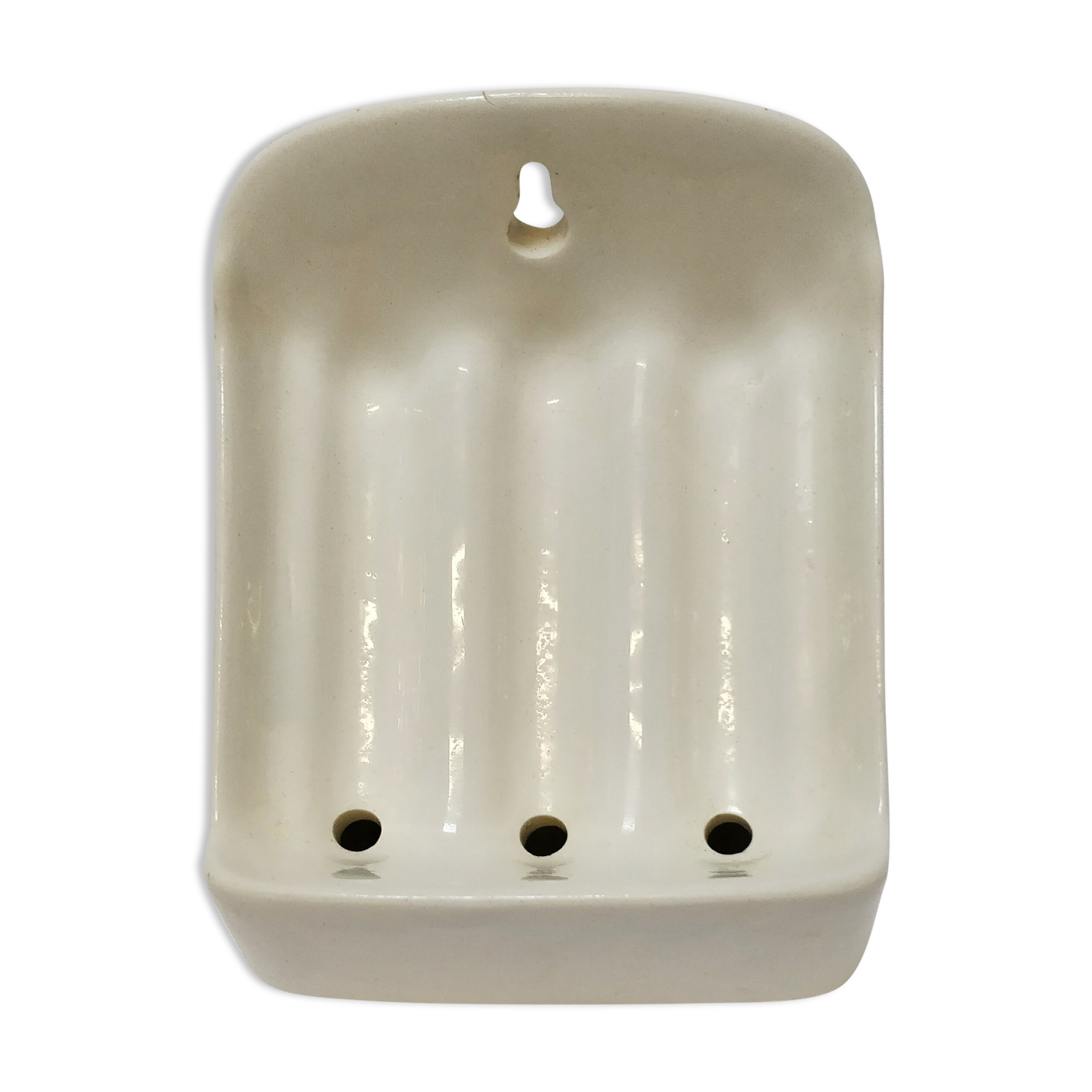 Wall-mounted ceramic soap holder