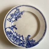 Set of 12 flat plates made of Jules Vieillard iron earth in Bordeaux 1860 flower decoration