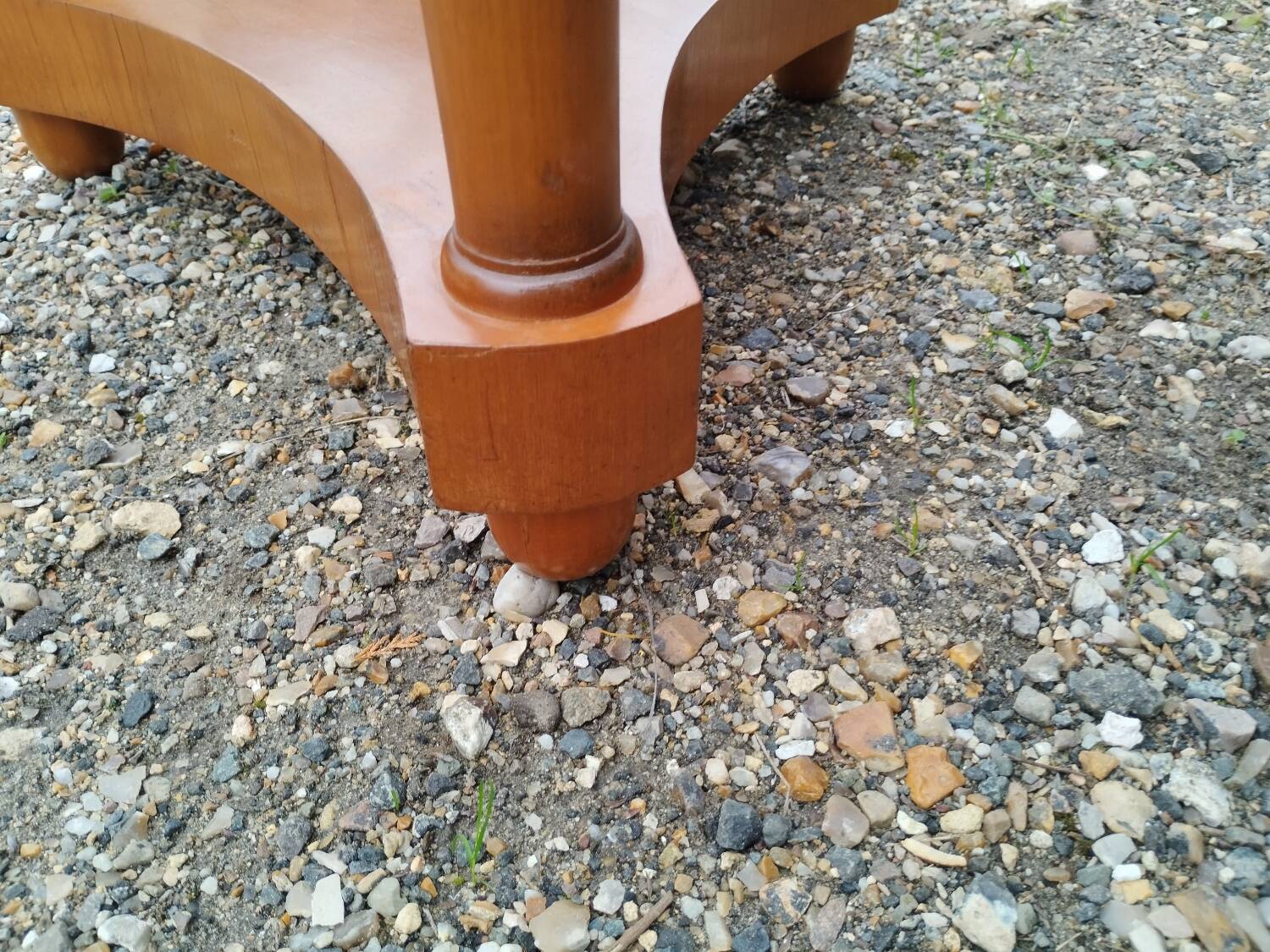 Antique Empire style pedestal table with marble top